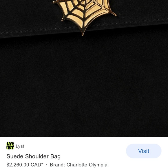 Like New Charlotte Olympia Suede Shoulder Bag - Picture 7 of 10